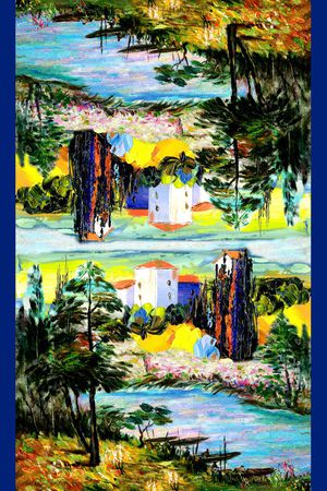 风景定位印花华亿平台图片