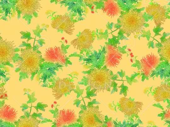 菊花印花华亿平台图片