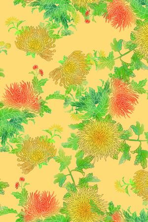 菊花印花华亿平台图片