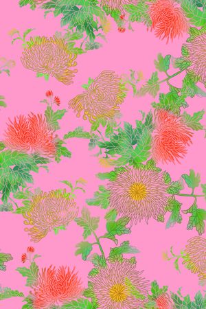 菊花印花华亿平台图片