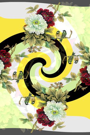 小方巾印花华亿平台图片