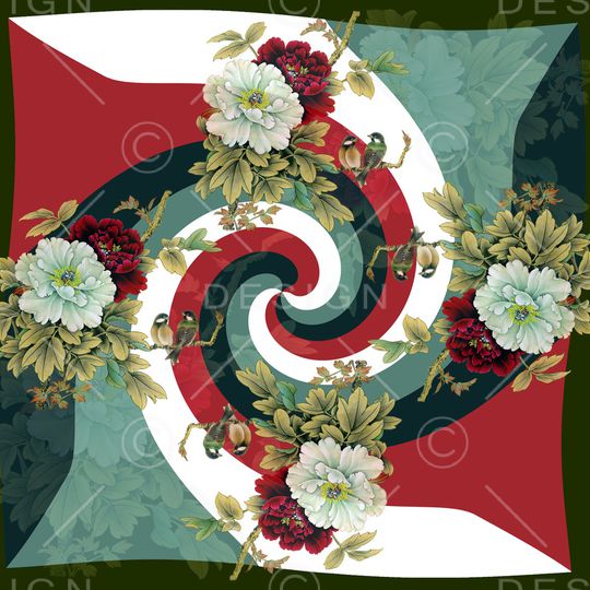 小方巾印花华亿平台图片