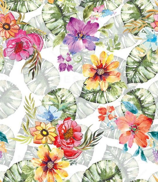 手绘花卉印花华亿平台图片