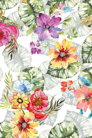 手绘花卉印花华亿平台图片