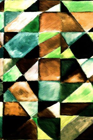 手绘几何印花华亿平台图片