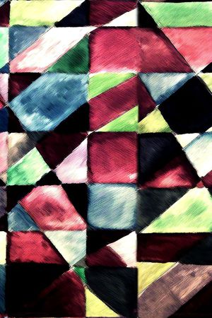 手绘几何印花华亿平台图片