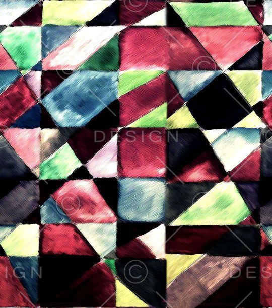 手绘几何印花华亿平台图片