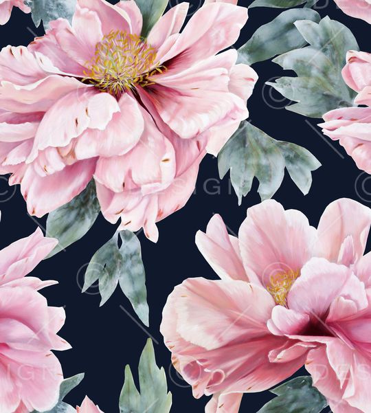 牡丹印花华亿平台图片