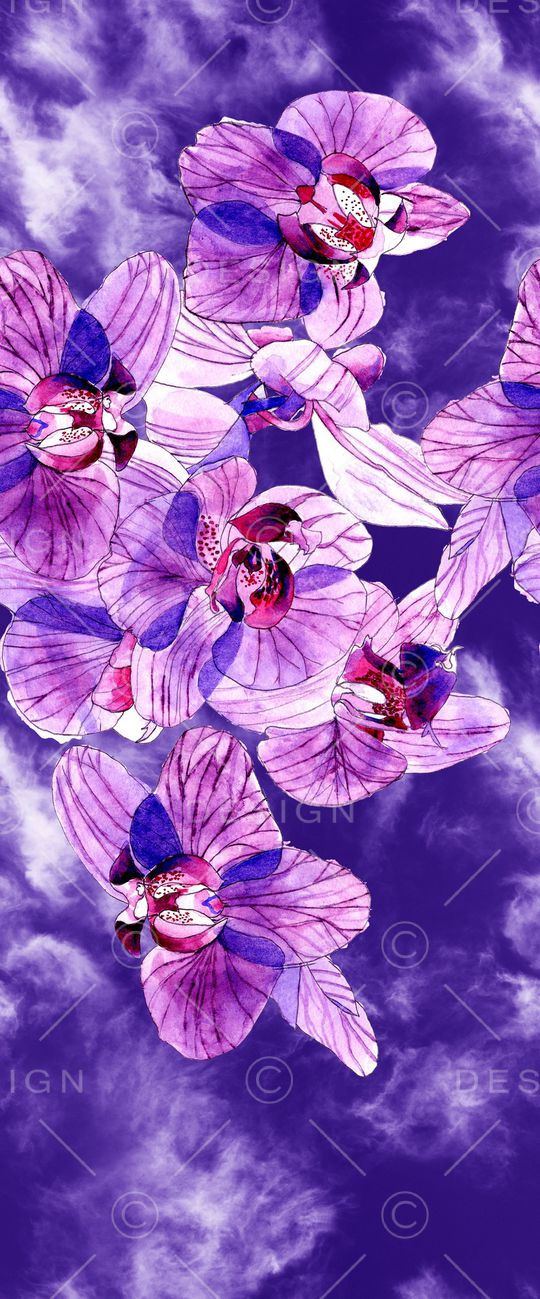 水彩花卉印花华亿平台图片