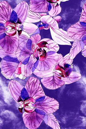 水彩花卉印花华亿平台图片