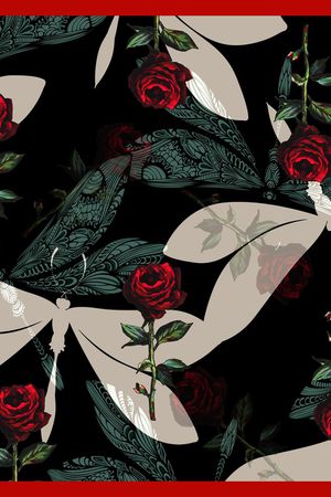 玫瑰花印花华亿平台图片