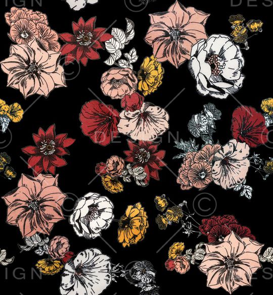 花卉印花华亿平台图片