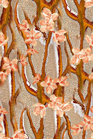 抽象花卉印花华亿平台图片