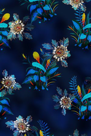 抽象花卉印花华亿平台图片