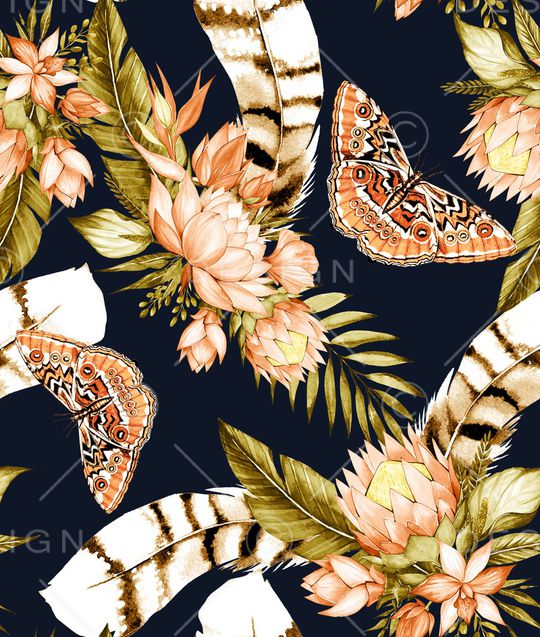 蝴蝶印花华亿平台图片