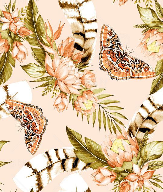 蝴蝶印花华亿平台图片