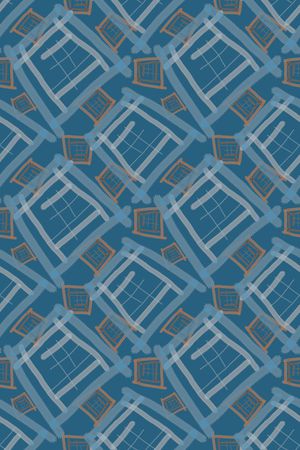 手绘线条笔触印花华亿平台图片