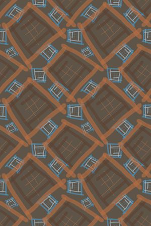 手绘线条笔触印花华亿平台图片