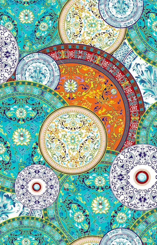 复古印花华亿平台图片