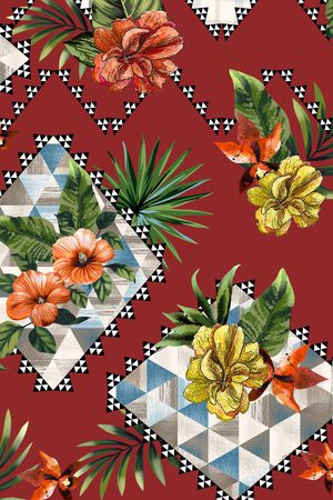 几何印花华亿平台图片