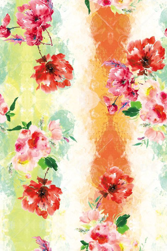 手绘花卉印花华亿平台图片