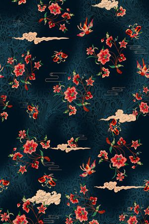 花鸟印花华亿平台图片