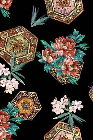 花卉印花华亿平台图片