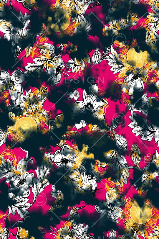 花卉印花华亿平台图片