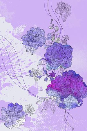 水彩花卉印花华亿平台图片