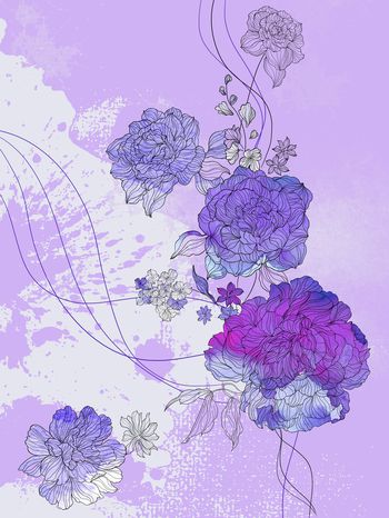 水彩花卉印花华亿平台图片