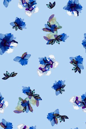 抽象花卉印花华亿平台图片