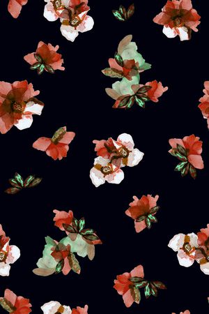 抽象花卉印花华亿平台图片