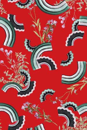 抽象花卉印花华亿平台图片