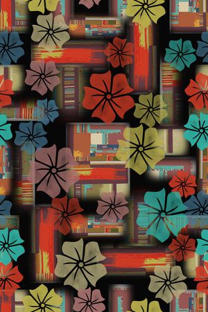 几何花卉印花华亿平台图片