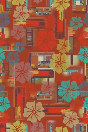 几何花卉印花华亿平台图片