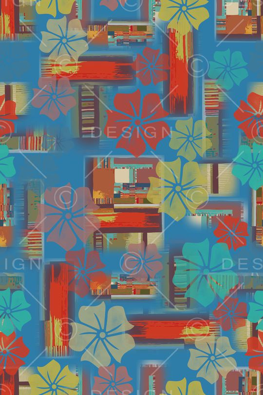 几何花卉印花华亿平台图片