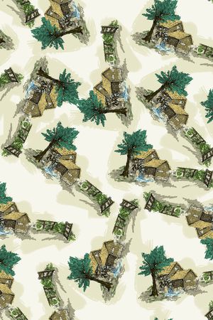 风景定位印花华亿平台图片