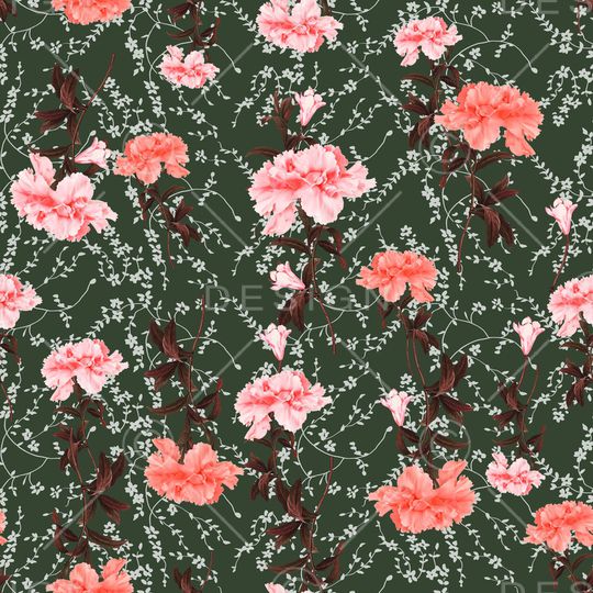 粉红花卉印花华亿平台图片