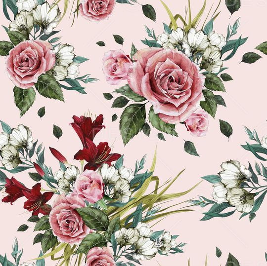 玫瑰花印花华亿平台图片