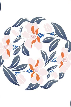 团花花卉印花华亿平台图片