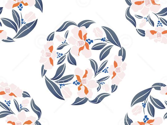 团花花卉印花华亿平台图片