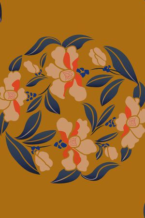 团花花卉印花华亿平台图片