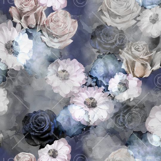 抽象花卉印花华亿平台图片