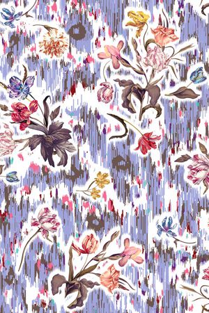 复古油画花卉印花华亿平台图片