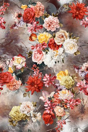 花卉印花华亿平台图片