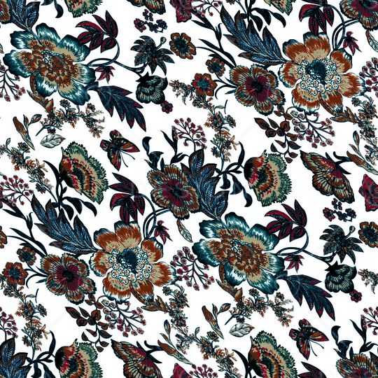 抽象花卉印花华亿平台图片