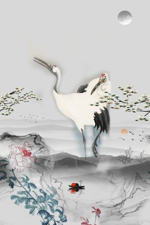 中国风定位花印花华亿平台图片