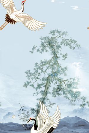 中国风定位花印花华亿平台图片