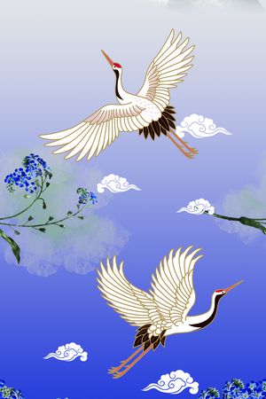 中国风定位花印花华亿平台图片