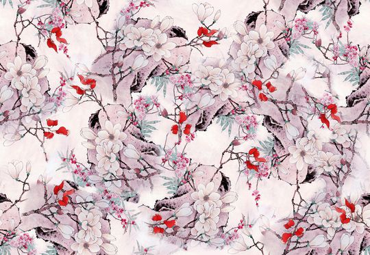 花卉印花华亿平台图片